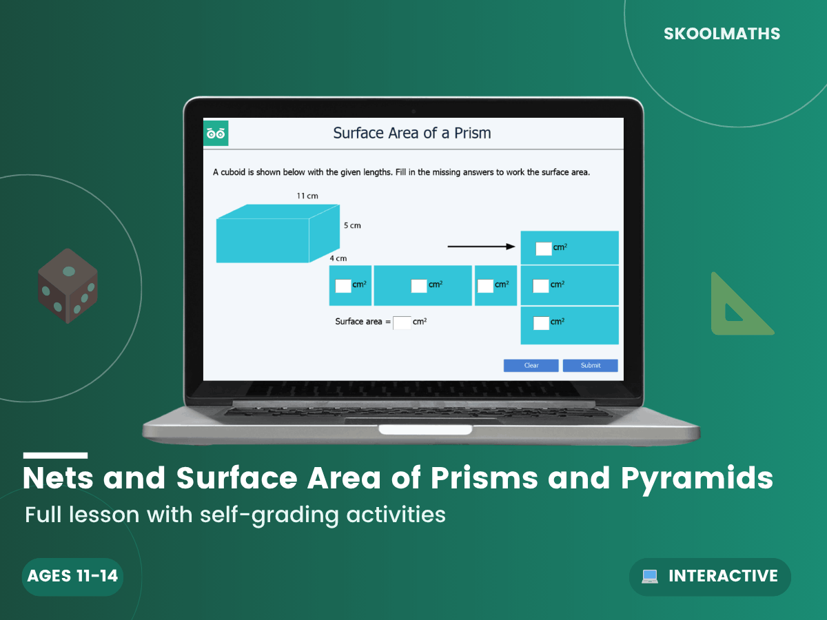 Nets And Surface Area Of Prisms And Pyramids — Interactive Lesson (Ages ...