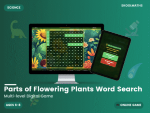 Parts of Flowering Plants Word Search | Digital Puzzle
