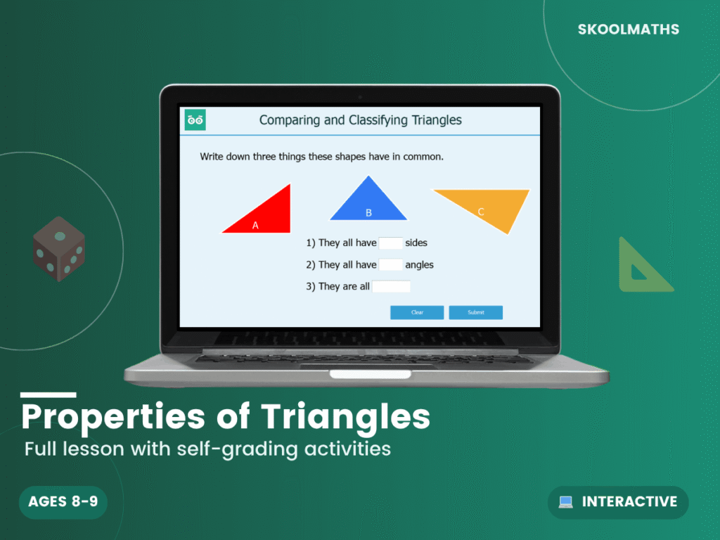 Properties of Triangles: Year 4 Maths Interactive Geometry Lesson & Shape Activities