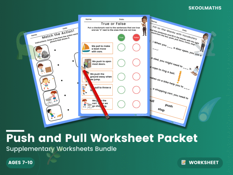 Push and Pull Worksheets: KS2 Science Forces & Motion Printable ...