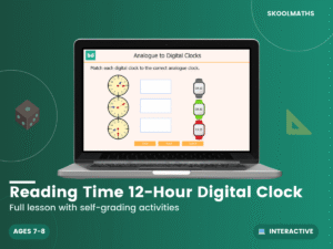 Reading Time 12-Hour Digital Clock