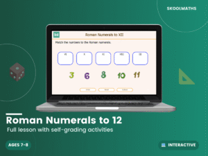 Roman Numerals to 12: Year 3 Maths Interactive Lesson & KS2 Number Activities