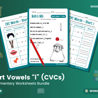 CVC Words: Short i — Worksheets Packet (Ages 5–6)