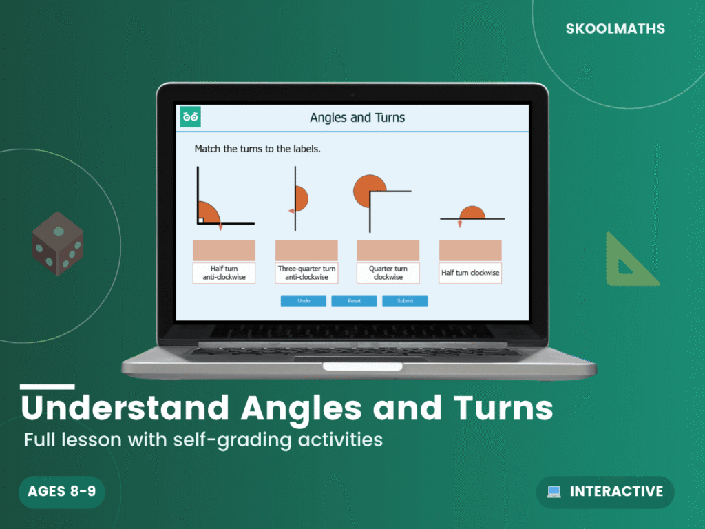 Angles as Turns: Year 4 Maths Interactive Geometry Lesson & Angle Activities
