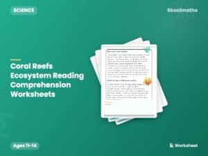KS3 Reading Comprehension: Coral Reef Ecosystems – Biology & Ecology Worksheets