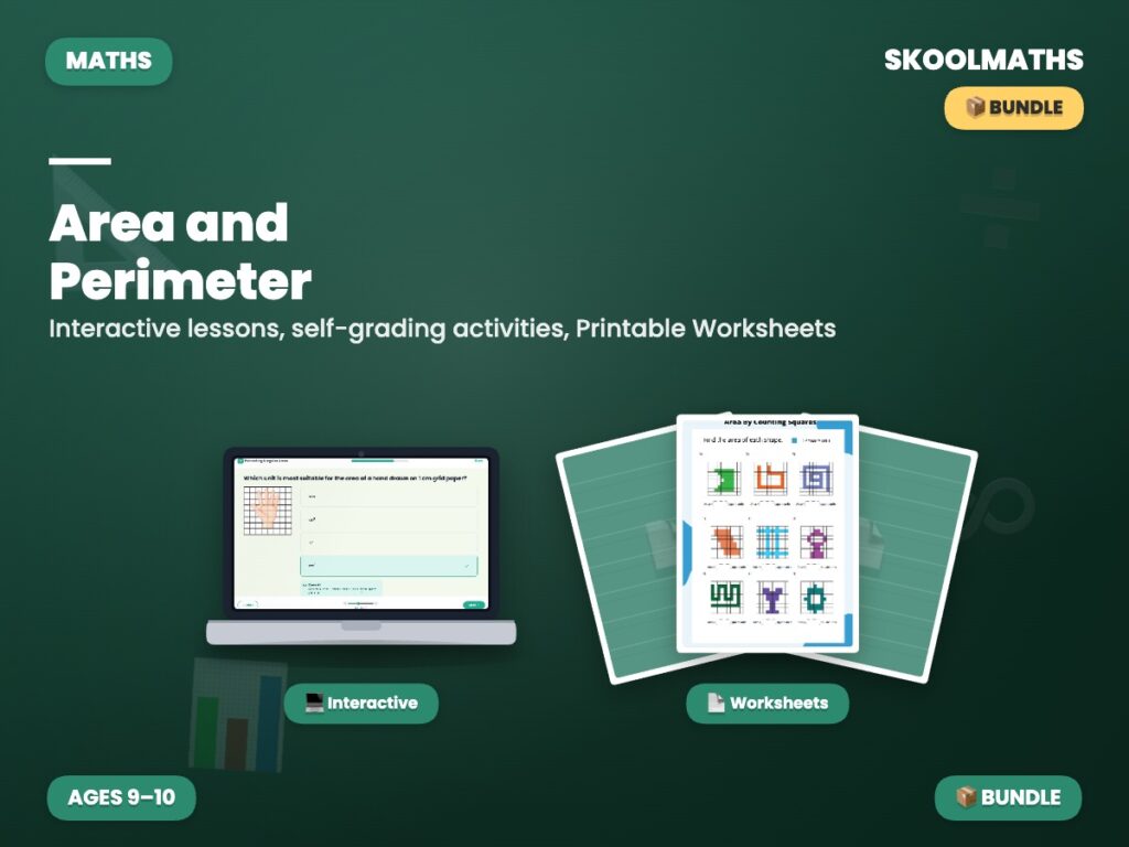 Area And Perimeter — Interactive Maths Lesson Bundle (Ages 9–10)