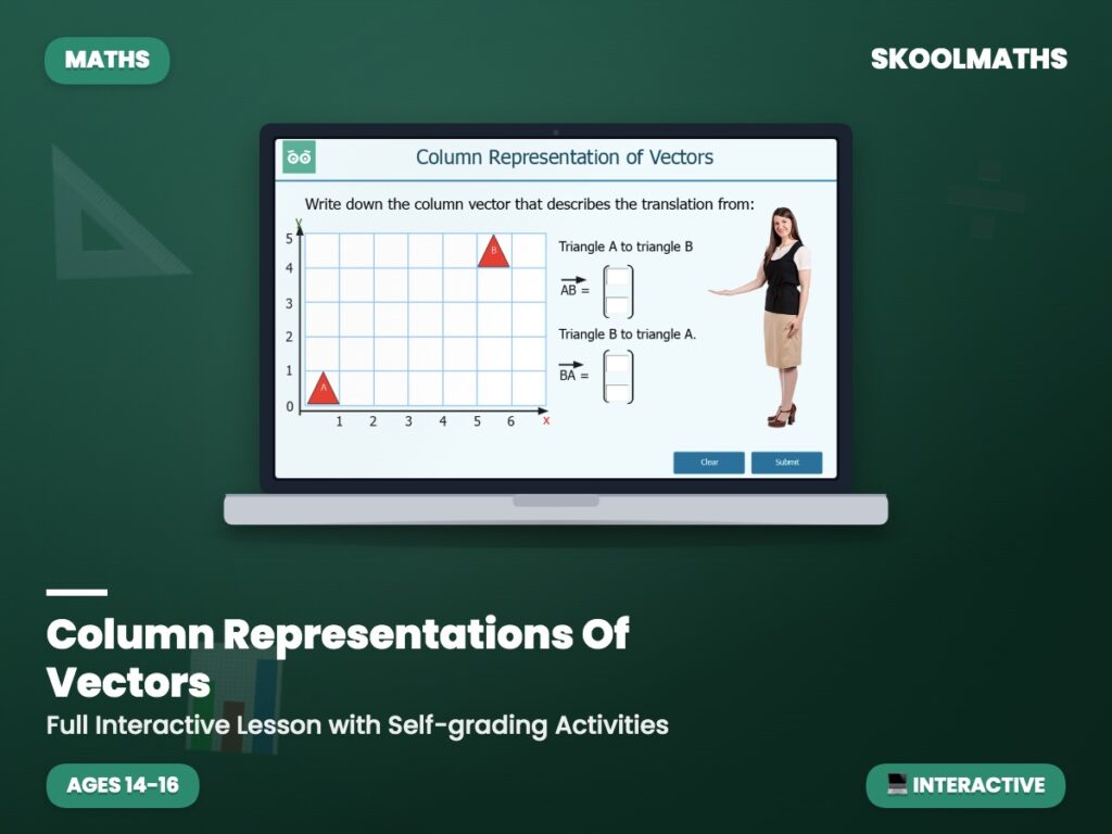 Column Representations Of Vectors — Interactive Lesson (Ages 14–16)