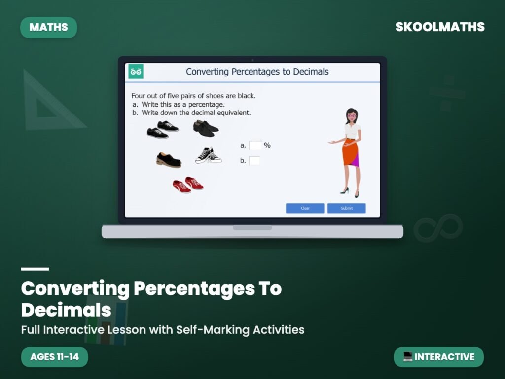 Converting Percentages To Decimals — Interactive Lesson (Ages 11–14)