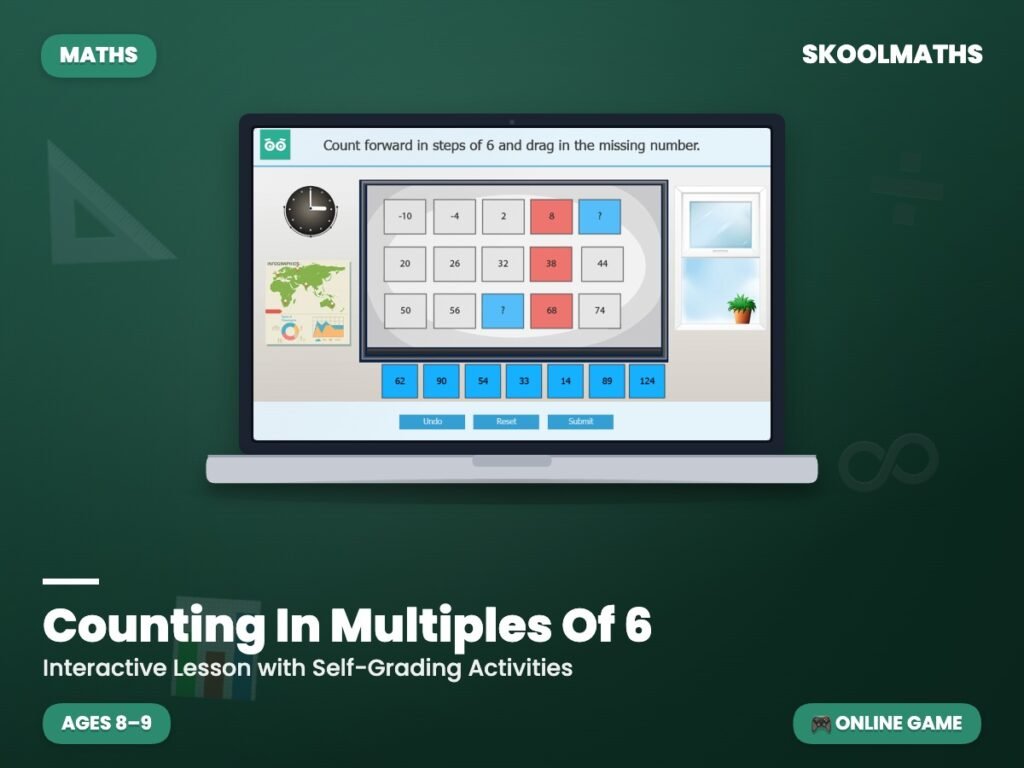 Counting In Multiples Of 6 — Interactive Lesson (Ages 8–9)