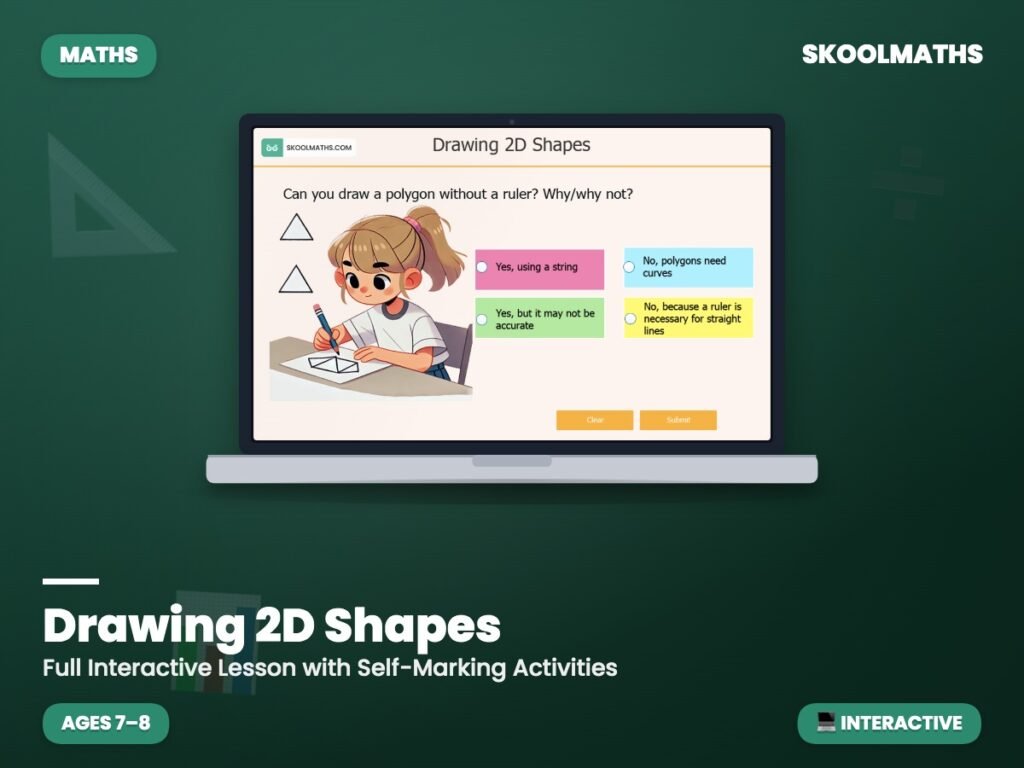 Drawing 2D Shapes — Interactive Lesson (Ages 7–8)