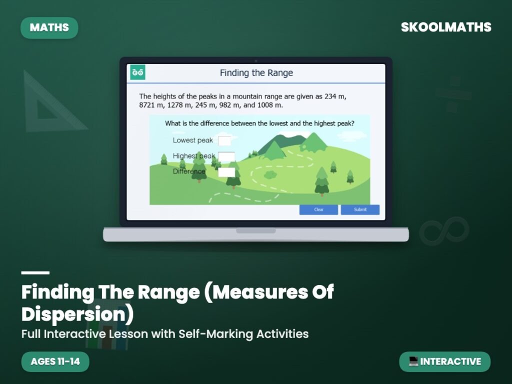 Finding The Range (measures Of Dispersion) — Interactive Lesson (Ages 11–14)