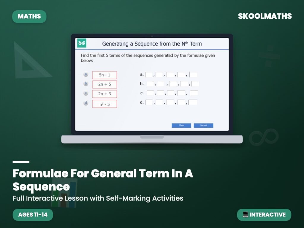 Formulae For General Term In A Sequence — Interactive Lesson (Ages 11–14)