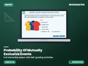 Probability Of Mutually Exclusive Events — Interactive Lesson (Ages 14–16)