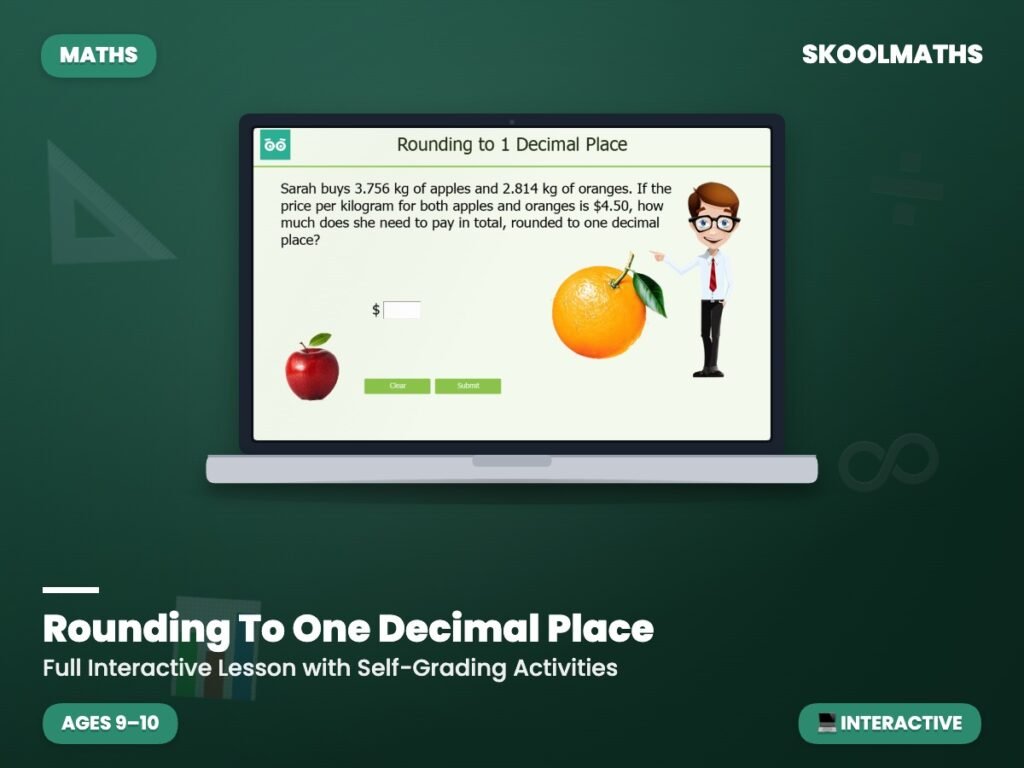 Rounding To One Decimal Place — Interactive Lesson (Ages 9–10)