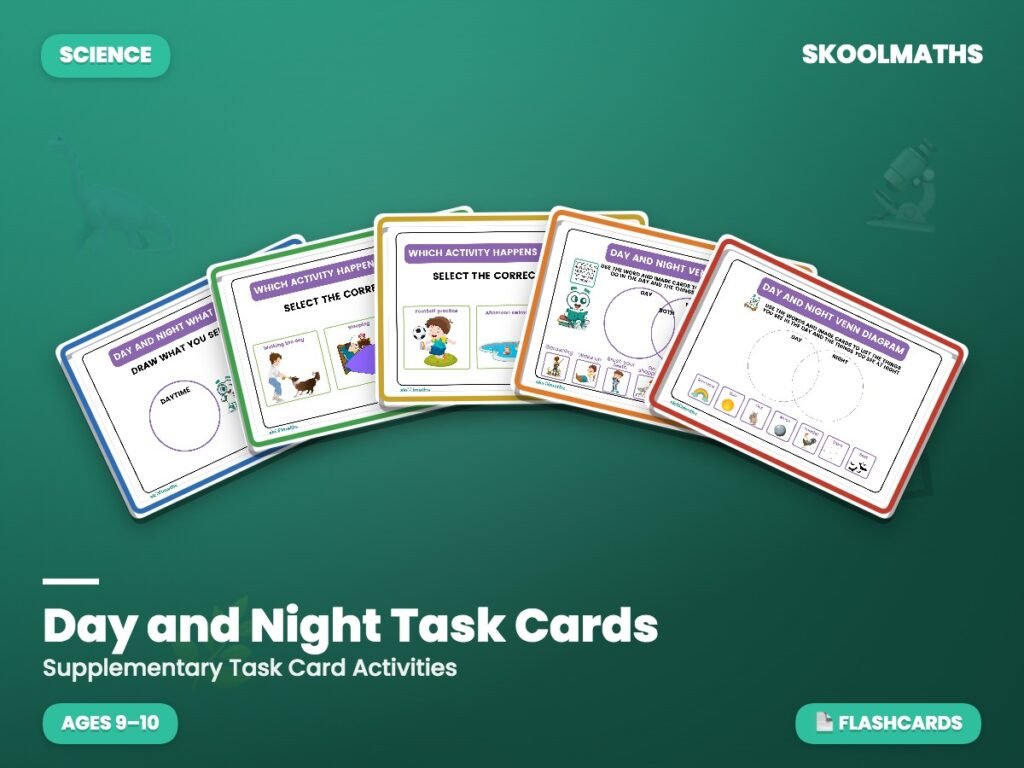 Day And Night Task Cards — Activities (Ages 9–10)