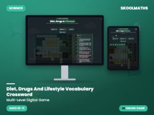 Diet, Drugs And Lifestyle Vocabulary Crossword — Activities (Ages 10–11)