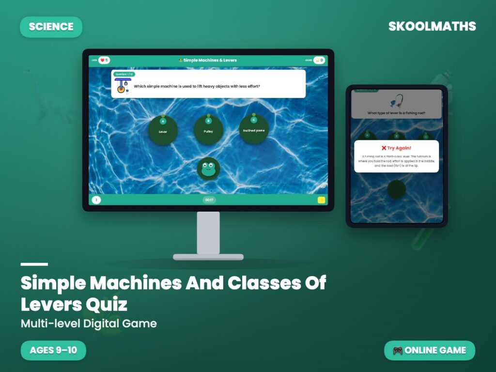 Simple Machines And Classes Of Levers Quiz — Activities (Ages 9–10)