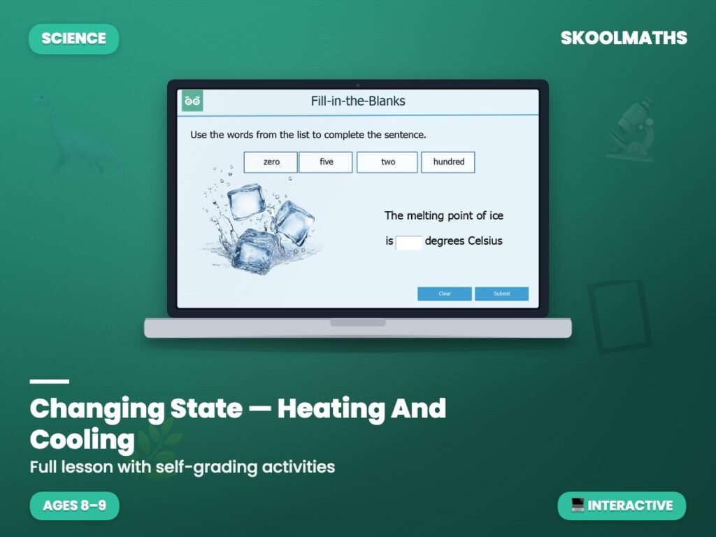 Changing State — Heating And Cooling — Interactive Lesson (Ages 8–9)