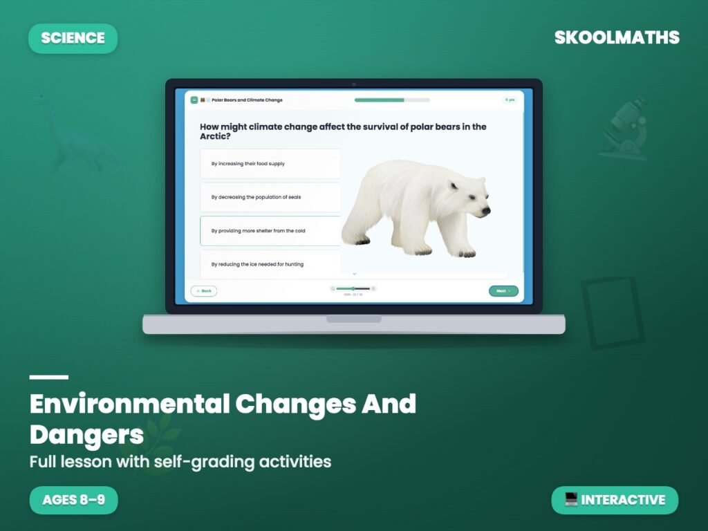 Environmental Changes And Dangers — Interactive Lesson (Ages 8–9)