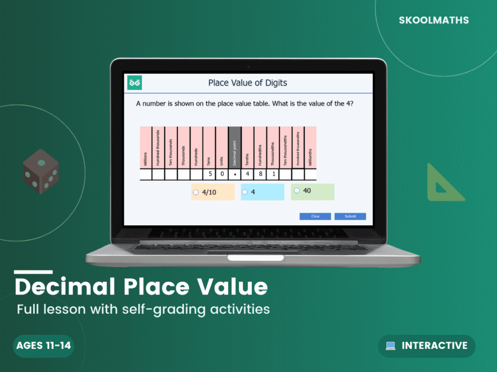 Decimals Place Value KS3 Digital Lesson