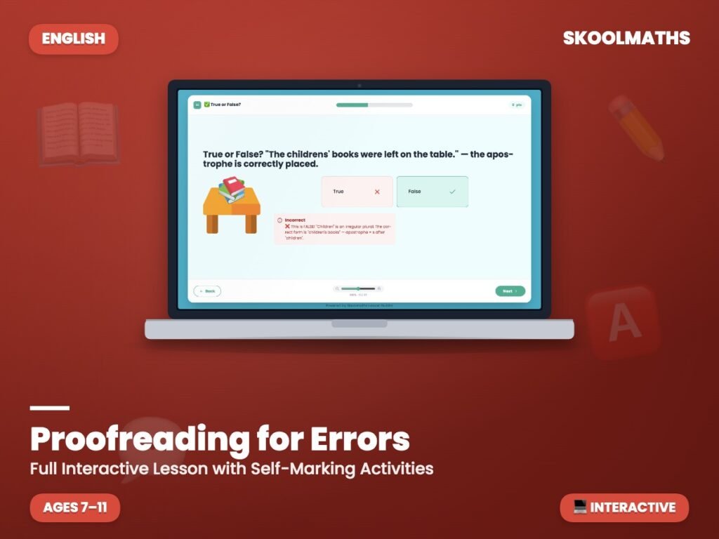 Proofreading for Errors — Interactive Lesson (Ages 7–11)