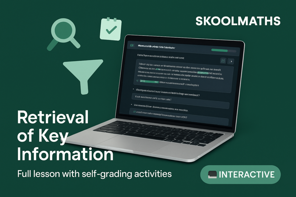 Retrieval of Key Information: KS2 English Interactive Reading Comprehension Lesson