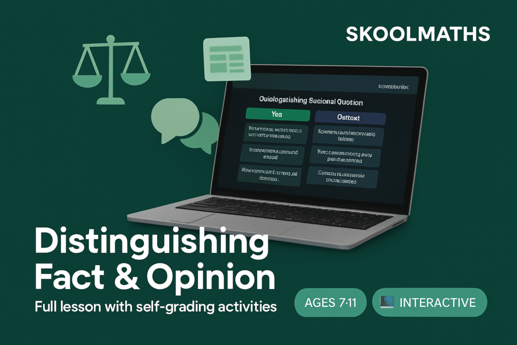 Distinguishing Fact and Opinion: KS2 English Interactive Reading Comprehension Lesson