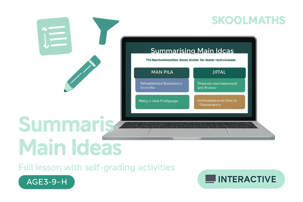 Summarising Main Ideas — Reading Comprehension (Ages 8–9)