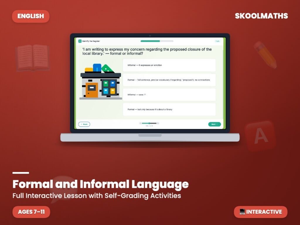 Formal and Informal Language — Interactive Lesson (Ages 7–11)