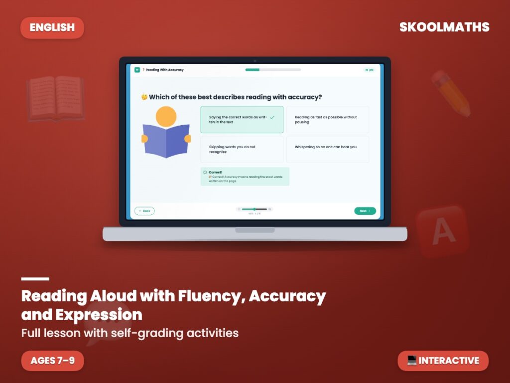 Reading Aloud with Fluency, Accuracy and Expression — Interactive Lesson (Ages 7–9)