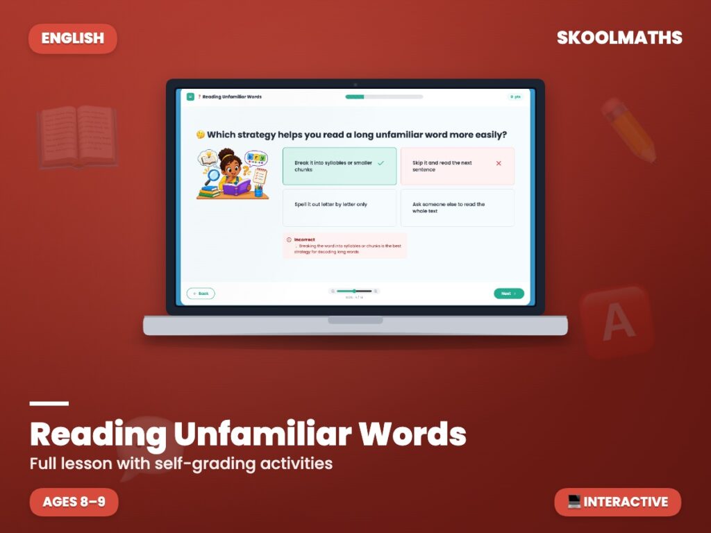 Reading Unfamiliar Words — Interactive Lesson (Ages 8–9)