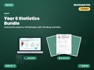 Year 6 Statistics Bundle – Interactive Lessons, Worksheets, Self-Grading Activities