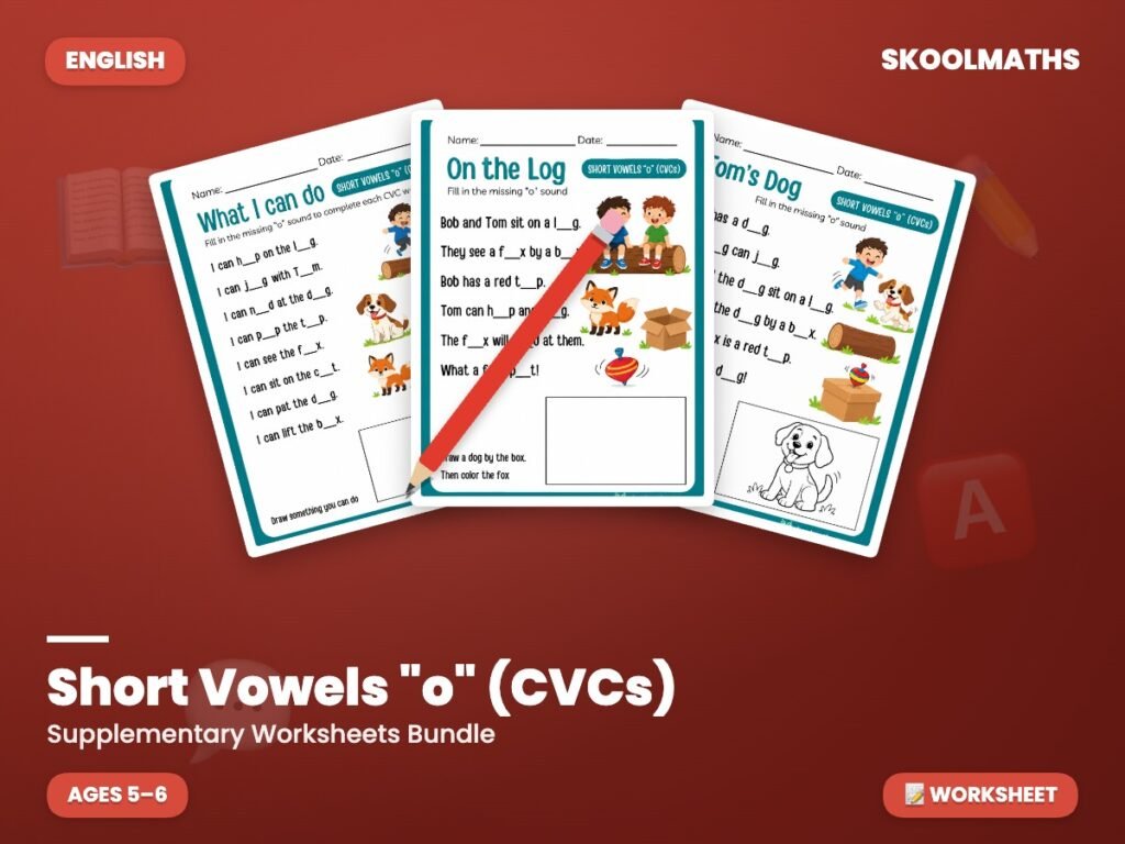 CVC Words: Short o — Worksheets Packet (Year 1)